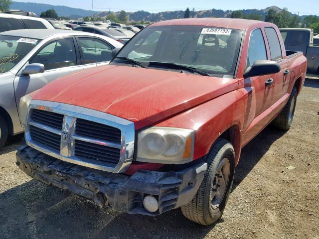 1D7HE48N76S533929 - 2006 DODGE DAKOTA QUA RED photo 2