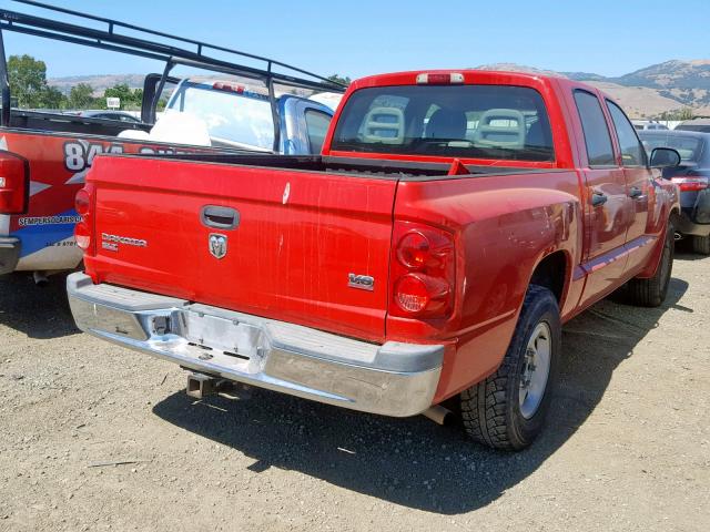 1D7HE48N76S533929 - 2006 DODGE DAKOTA QUA RED photo 4