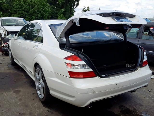 WDDNG71X29A254621 - 2009 MERCEDES-BENZ S 550 WHITE photo 3