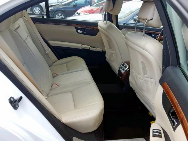 WDDNG71X29A254621 - 2009 MERCEDES-BENZ S 550 WHITE photo 6