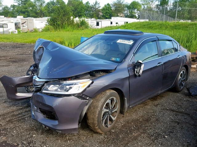 1HGCR2F82HA031821 - 2017 HONDA ACCORD EXL GRAY photo 2