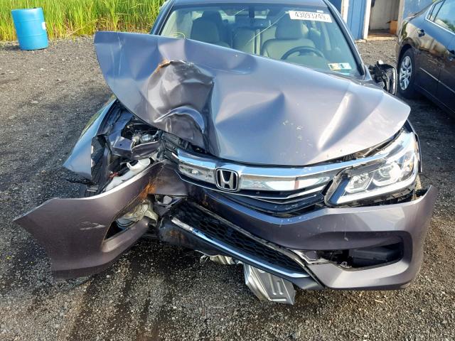 1HGCR2F82HA031821 - 2017 HONDA ACCORD EXL GRAY photo 7