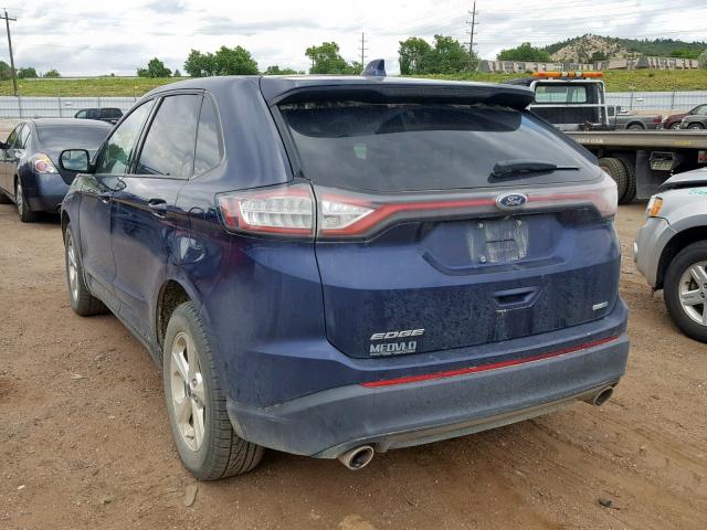 2FMPK4G90GBC42554 - 2016 FORD EDGE SE BLUE photo 3