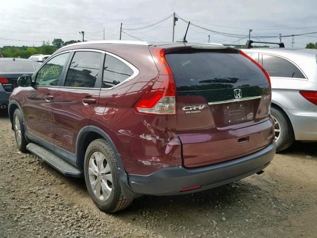 5J6RM4H72EL059698 - 2014 HONDA CR-V EXL BURGUNDY photo 3