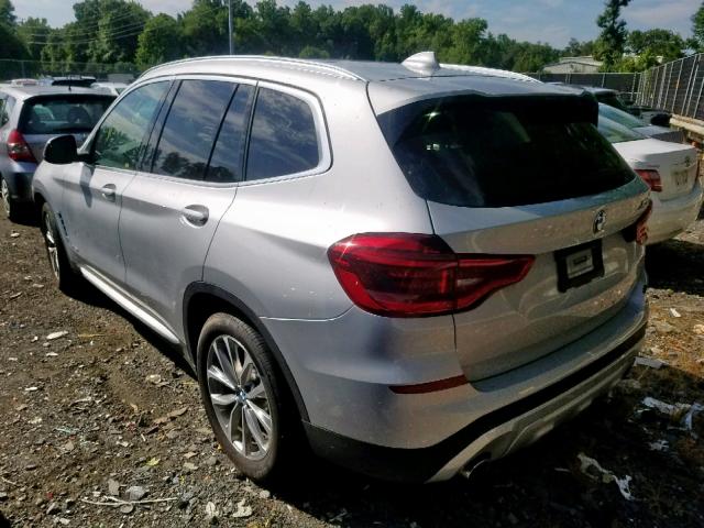 5UXTR9C50JLC82754 - 2018 BMW X3 XDRIVE 银色 照片 3