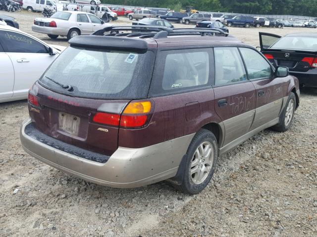 4S3BH6652Y7613022 - 2000 SUBARU LEGACY OUT RED photo 4