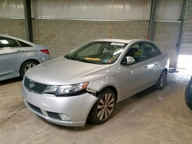 KNAFW4A31A5049167 - 2010 KIA FORTE SX SILVER photo 2