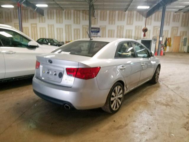 KNAFW4A31A5049167 - 2010 KIA FORTE SX SILVER photo 4