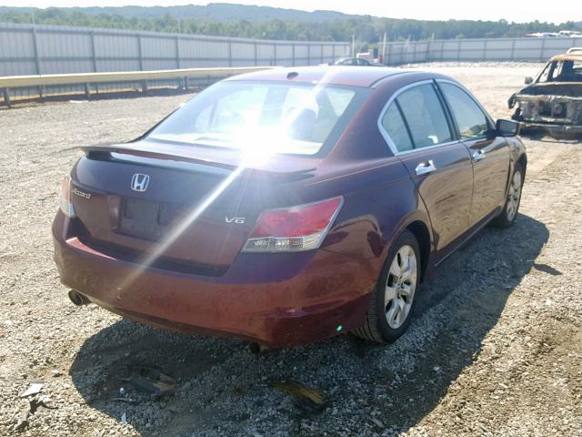 1HGCP368X8A018830 - 2008 HONDA ACCORD EXL BURGUNDY photo 4