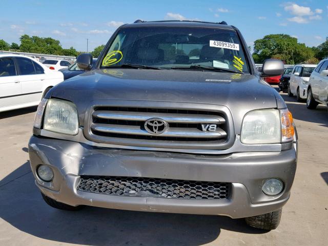 5TDZT38A84S227436 - 2004 TOYOTA SEQUOIA LI GRAY photo 9