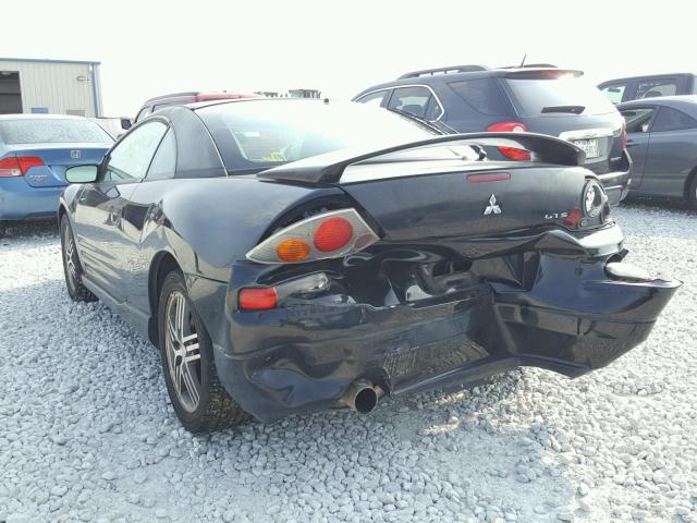 4A3AC74HX3E036304 - 2003 MITSUBISHI ECLIPSE GT BLACK photo 3