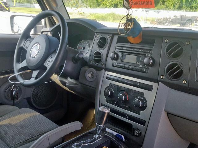 1J8HG48K67C684940 - 2007 JEEP COMMANDER SILVER photo 9