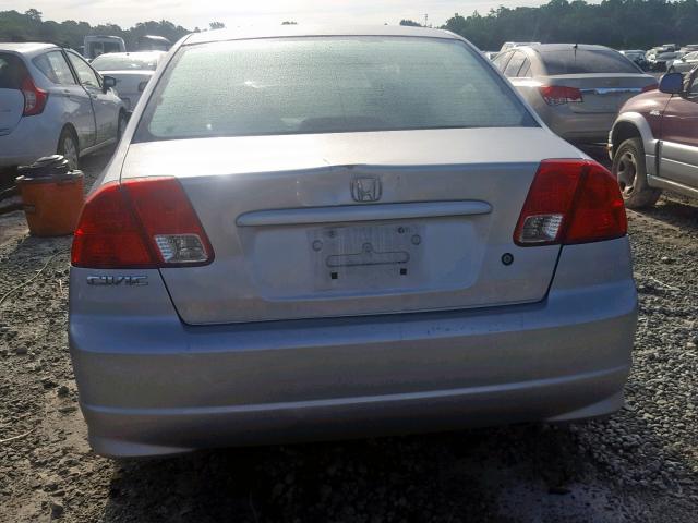 2HGES16354H540762 - 2004 HONDA CIVIC DX V SILVER photo 9