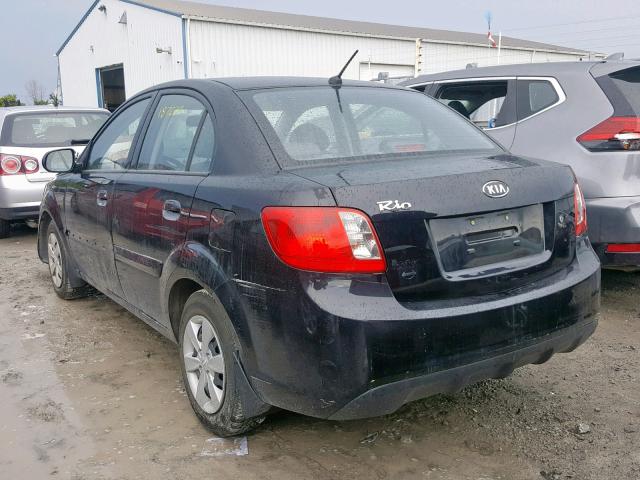 KNADH4B35A6693099 - 2010 KIA RIO LX BLACK photo 3