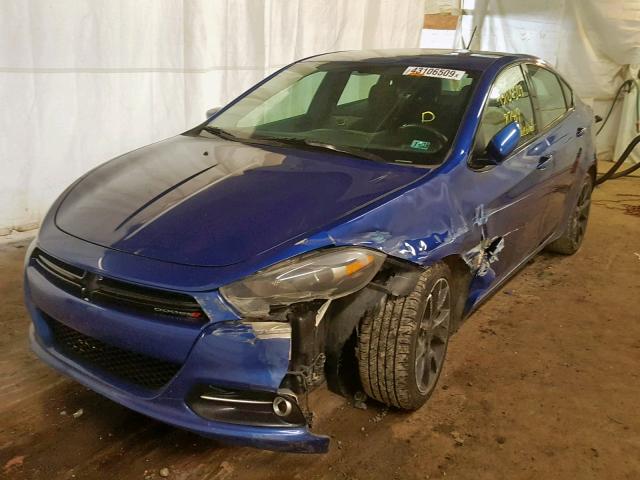 1C3CDFBAXDD345551 - 2013 DODGE DART SXT BLUE photo 2