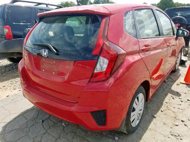 JHMGK5H59GS010349 - 2016 HONDA FIT LX RED photo 4