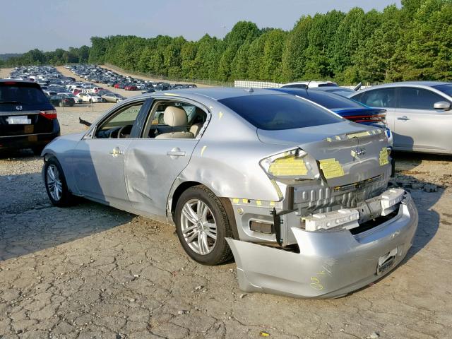 JN1DV6AP4CM700413 - 2012 INFINITI G25 BASE SILVER photo 3