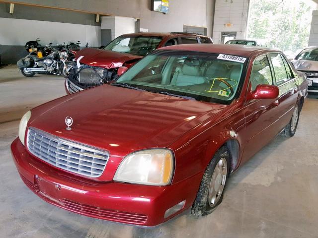 1G6KD54Y71U292821 - 2001 CADILLAC DEVILLE RED photo 2