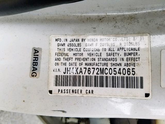 JH4KA7672MC054065 - 1991 ACURA LEGEND LS GREEN photo 10