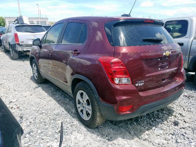 3GNCJKSB9HL254350 - 2017 CHEVROLET TRAX LS RED photo 3