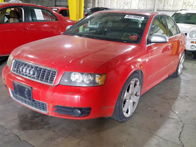 WAUPL68E04A114490 - 2004 AUDI S4 RED photo 2