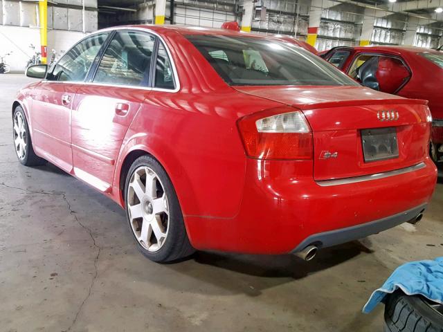 WAUPL68E04A114490 - 2004 AUDI S4 RED photo 3