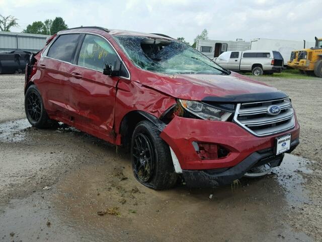 2FMTK4J86FBB13778 - 2015 FORD EDGE SEL MAROON photo 1