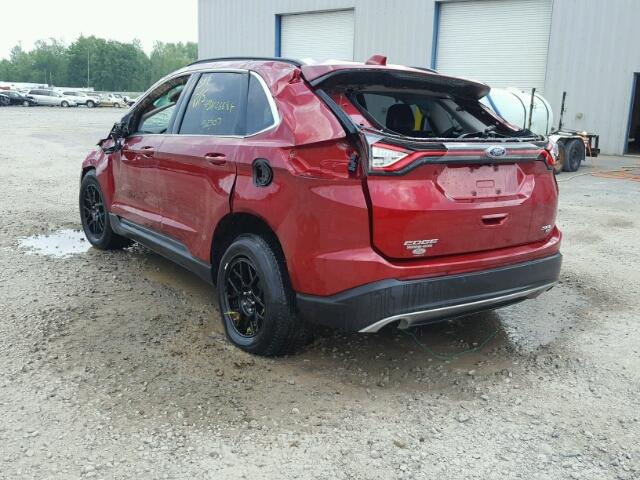 2FMTK4J86FBB13778 - 2015 FORD EDGE SEL MAROON photo 3