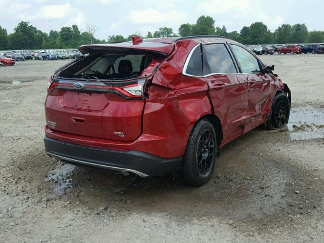 2FMTK4J86FBB13778 - 2015 FORD EDGE SEL MAROON photo 4