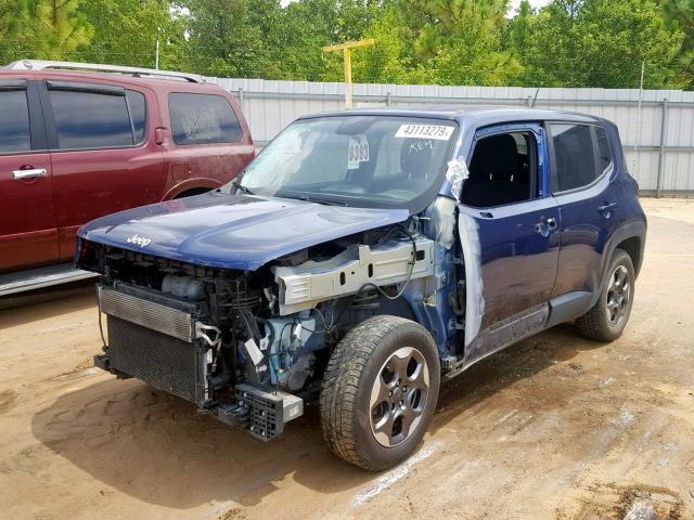 ZACCJAAT0GPD13532 - 2016 JEEP RENEGADE S BLUE photo 2