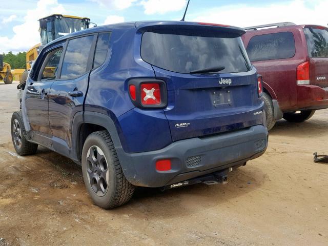 ZACCJAAT0GPD13532 - 2016 JEEP RENEGADE S BLUE photo 3