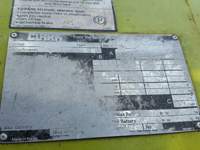 CMP570D00566882KF - 2008 CLAR FORKLIFT 绿色 照片 10