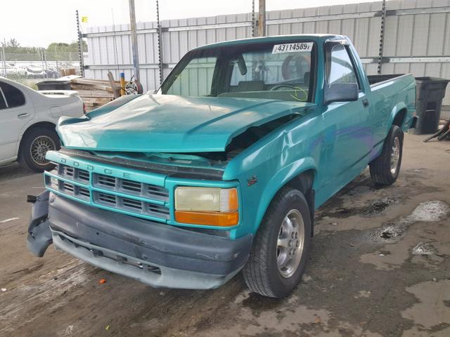 1B7FL26X4TW702924 - 1996 DODGE DAKOTA TEAL photo 2