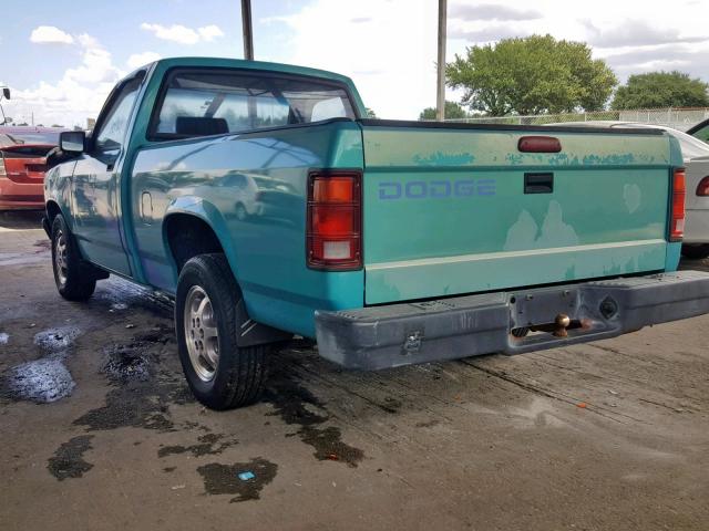 1B7FL26X4TW702924 - 1996 DODGE DAKOTA TEAL photo 3