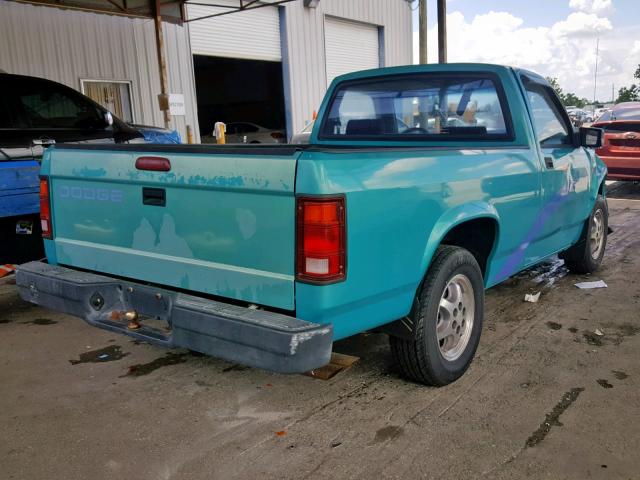 1B7FL26X4TW702924 - 1996 DODGE DAKOTA TEAL photo 4