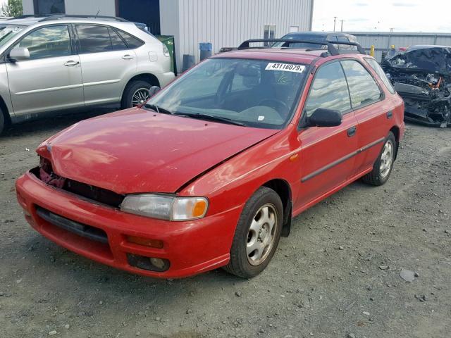 JF1GF4353WG805170 - 1998 SUBARU IMPREZA L RED photo 2