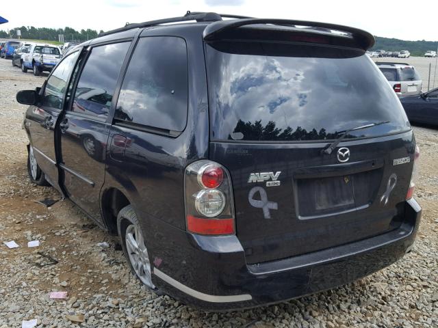 JM3LW28A550535148 - 2005 MAZDA MPV WAGON BLACK photo 3