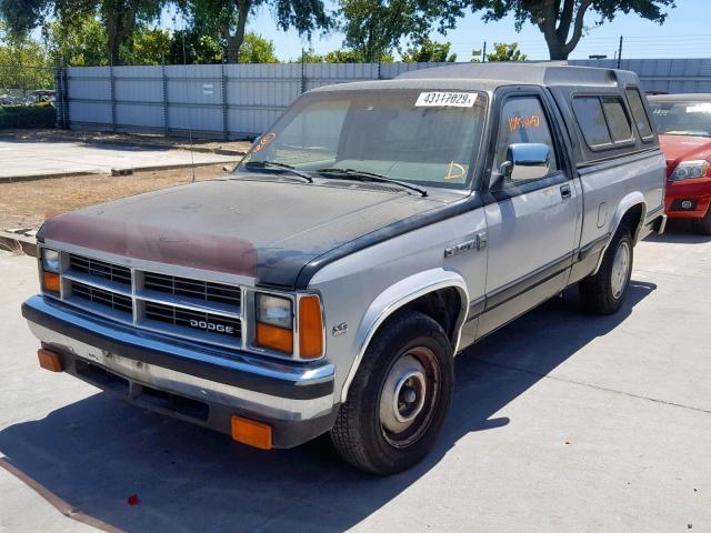 1B7GN14M2HS473594 - 1987 DODGE DAKOTA BLUE photo 2