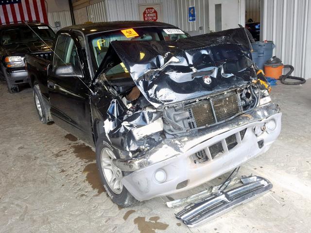 1B7GL22X81S100848 - 2001 DODGE DAKOTA BLACK photo 1