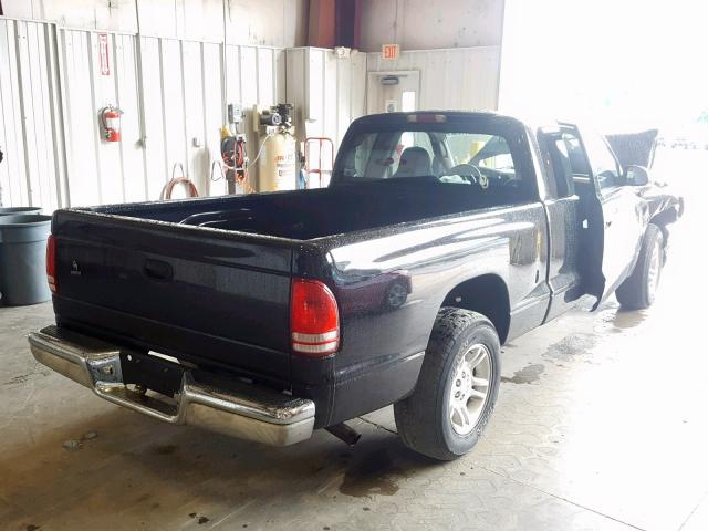 1B7GL22X81S100848 - 2001 DODGE DAKOTA BLACK photo 4