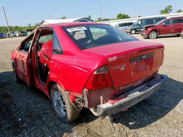 1FAHP34N77W191936 - 2007 FORD FOCUS ZX4 RED photo 3