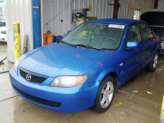 JM1BJ225530201455 - 2003 MAZDA PROTEGE DX BLUE photo 2