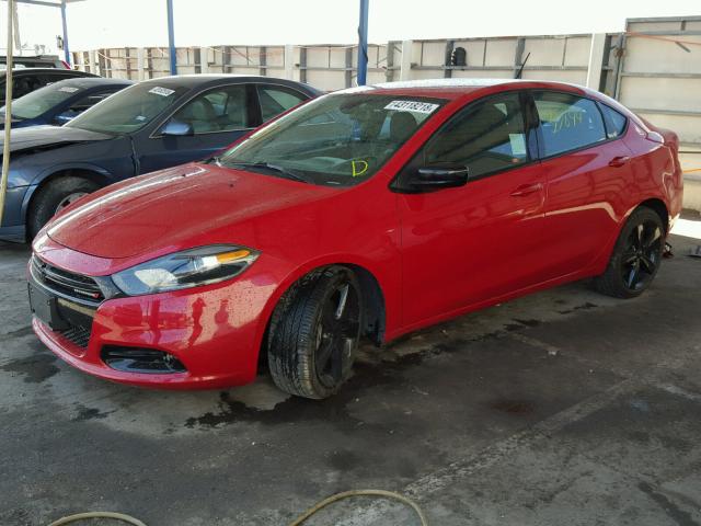 1C3CDFBB8FD112571 - 2015 DODGE DART SXT RED photo 2