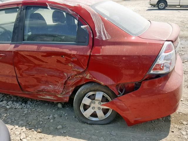 KL1TD5DE8AB120288 - 2010 CHEVROLET AVEO LS MAROON photo 9