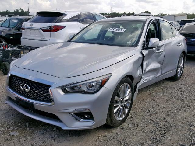 JN1EV7APXKM513623 - 2019 INFINITI Q50 LUXE SILVER photo 2