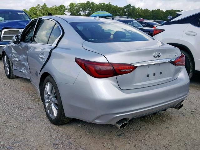 JN1EV7APXKM513623 - 2019 INFINITI Q50 LUXE SILVER photo 3