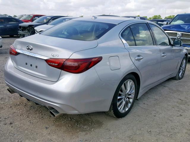 JN1EV7APXKM513623 - 2019 INFINITI Q50 LUXE SILVER photo 4