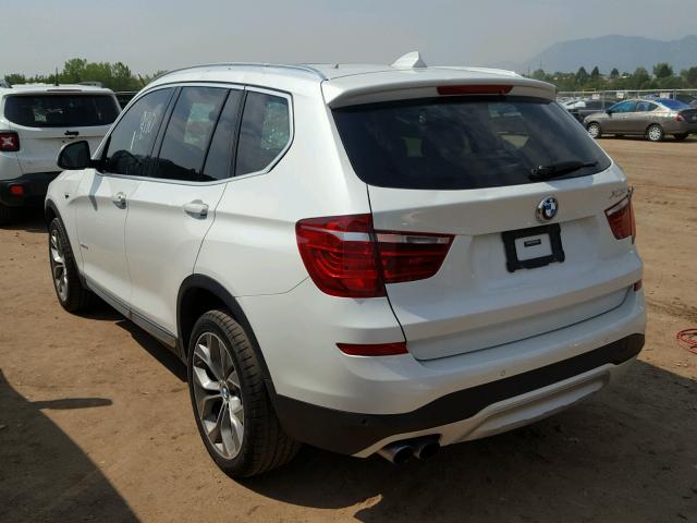 5UXWX7C34H0U43539 - 2017 BMW X3 XDRIVE3 WHITE photo 3