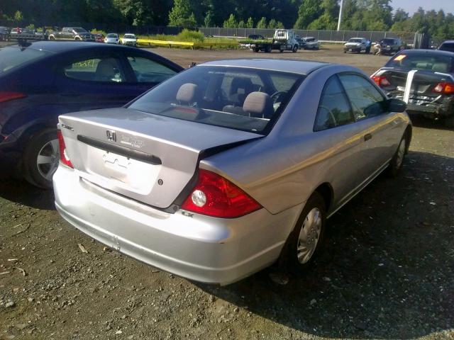 1HGEM22124L038783 - 2004 HONDA CIVIC DX V SILVER photo 4