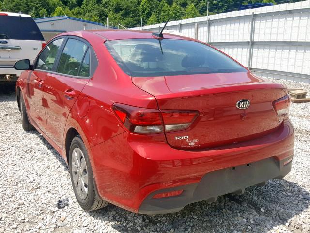 3KPA24AB7KE203676 - 2019 KIA RIO S RED photo 3